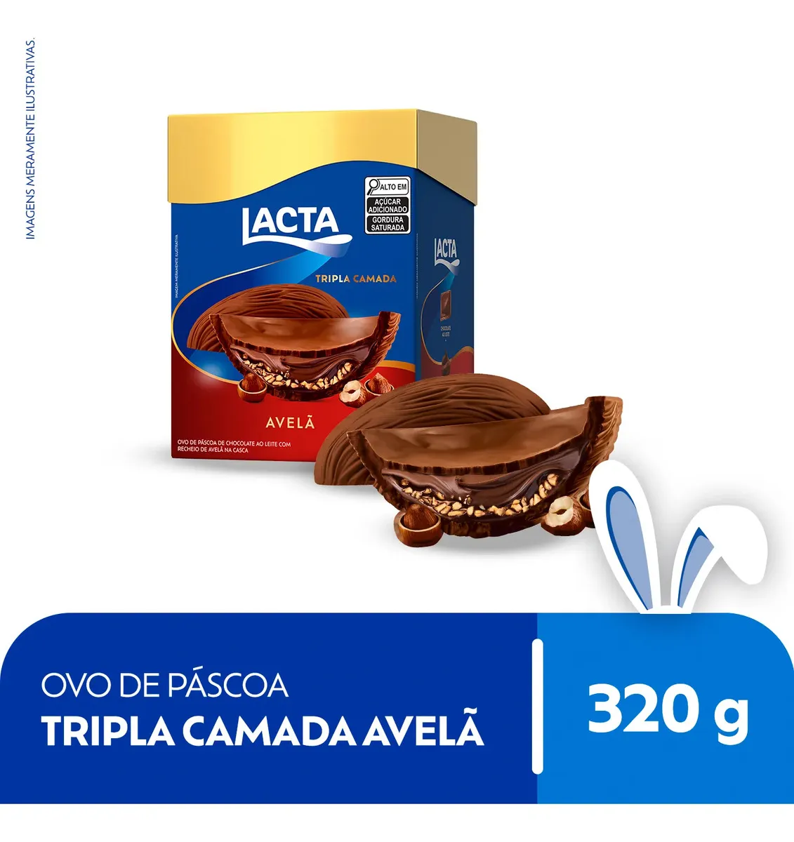 Ovo de Pascoa Lacta Tripla Camada Avela