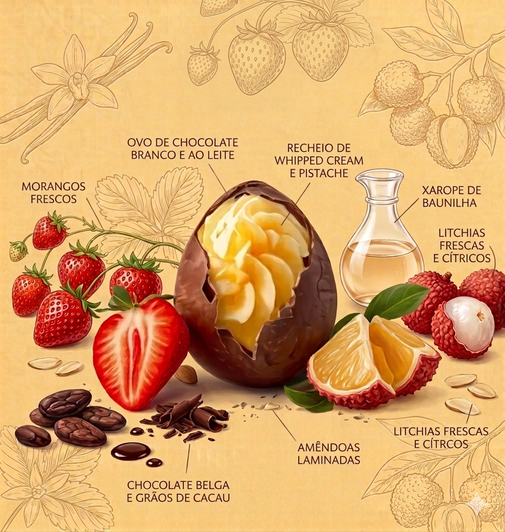 Ovo de Pascoa sabor Maracuja com Pistache