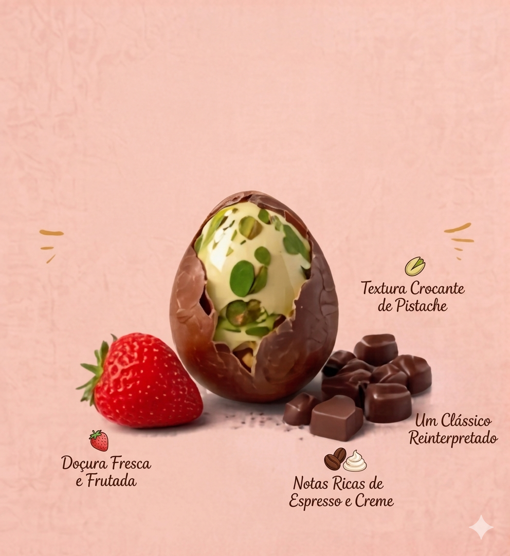 Ovo de Pascoa sabor Tiramisu Branco